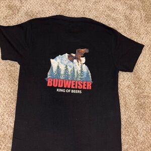 Budweiser Black Tee with Eagle and Mountain Design